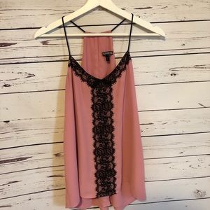 Express Silk Tank Top with Lace
